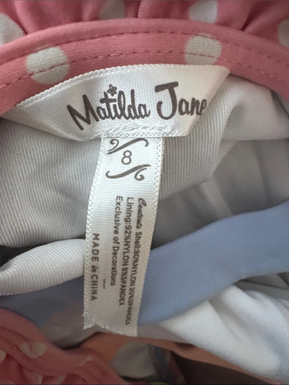 Matilda Jane Cool In the Pool One Piece Swimsuit Ruffle Collar Size 8